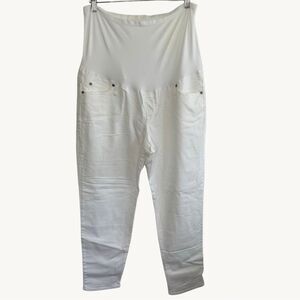 Gap Denim Maternity True Skinny Crop Jeans Full Panel White Pants Womens Size 33